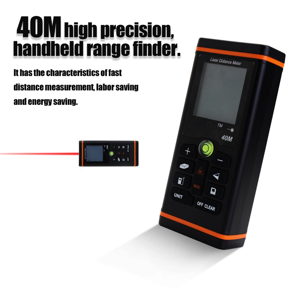 Handheld Digitale Meet Afstandsmeter Afstandsmeter Building Meting Apparaat Heerser Test Tool Met LCD Backlight Rood Licht