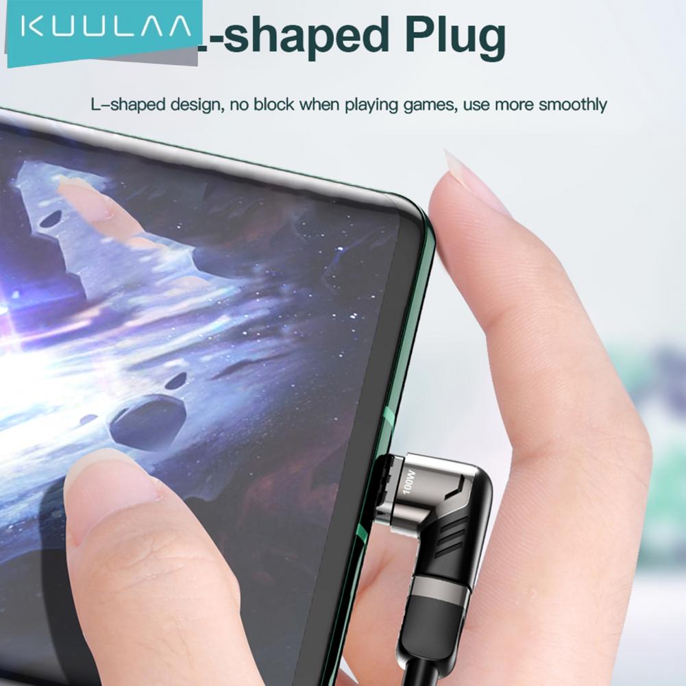 KUULAA 100W Magnetic Elbow Adapter USB Type C Charge Connector for Mobile Phone