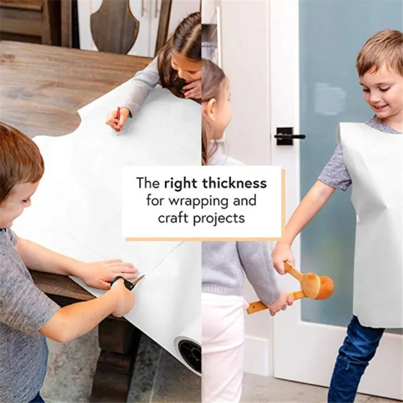 White/Black/Brown Kraft Paper Roll for Wedding Birthday Party Handmade Wrapping Parcel Packing Art Craft Poster Decor