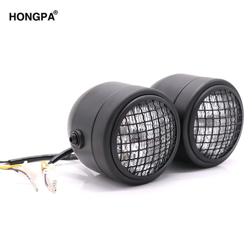 Universal Motorcycle Moto Front Dual Headlight Lamp Head Light For Cafe Racer Dirt Bike Street bike Naked Motor