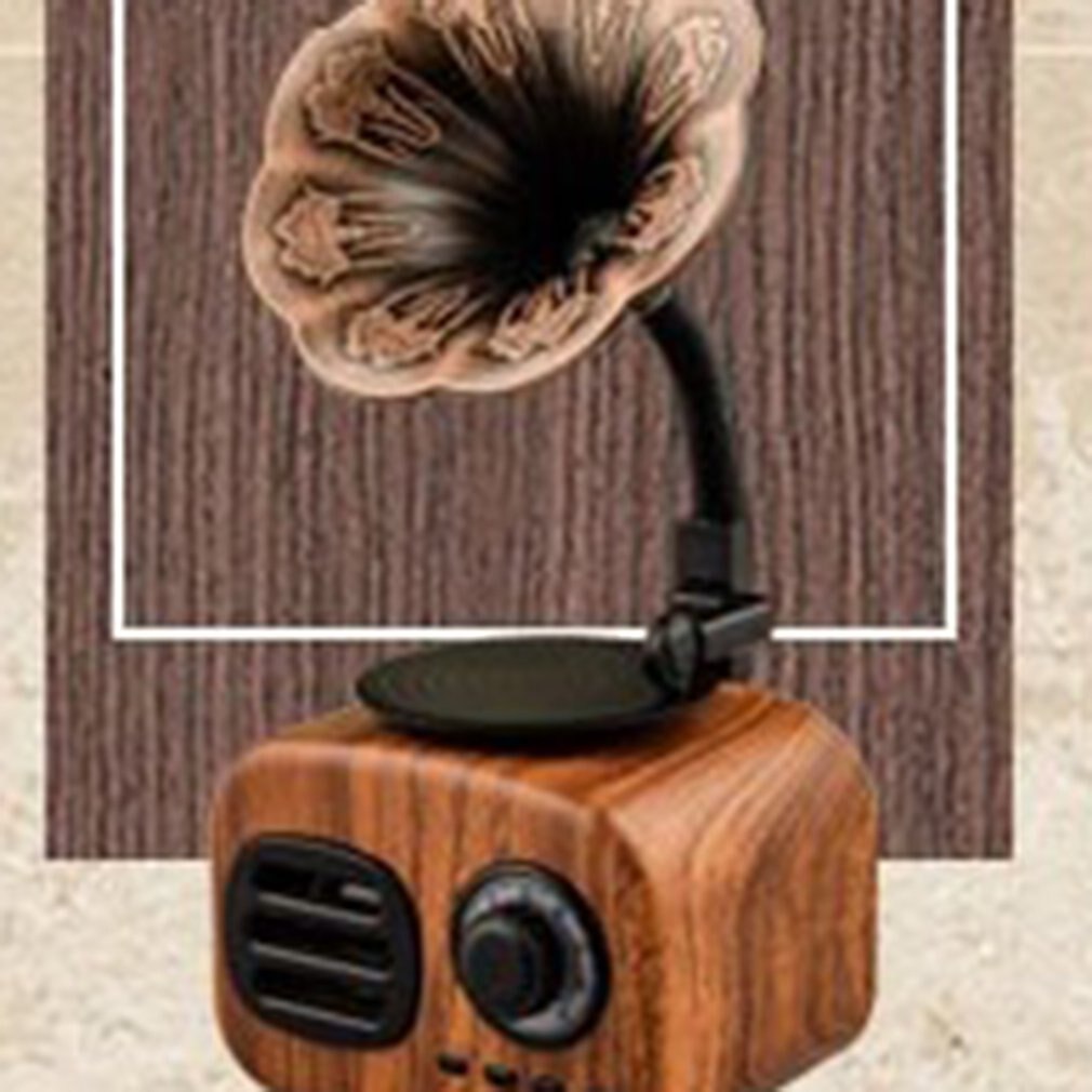 Retro Wood Portable Mini Bluetooth Speaker Wireless Loudspeaker Outdoor Speaker Sound System TF FM Radio Music Subwoofer