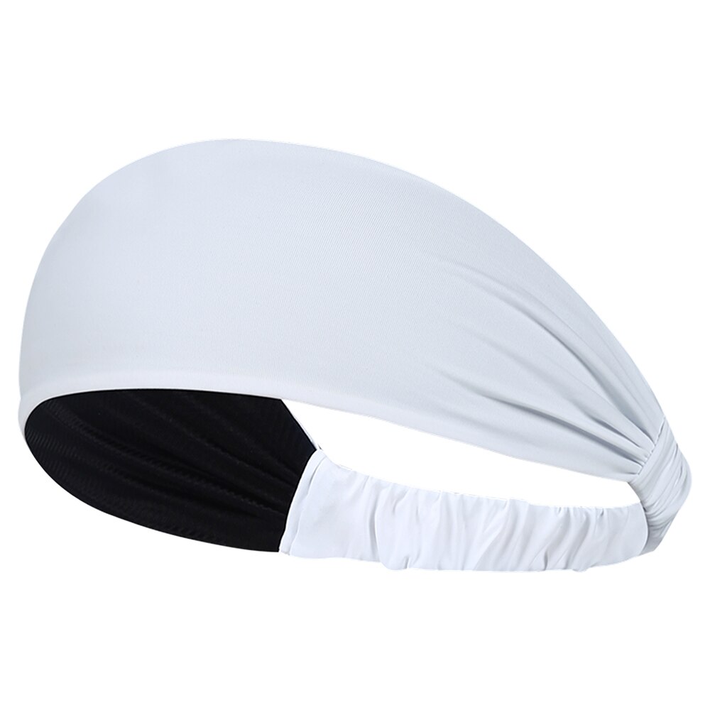 Cool Sweat Sweatband Breathable Elastic Hair Band Ice Silk Soft Stretch Wide Headband Bandana Moisture Wicking Hair Accessories: White