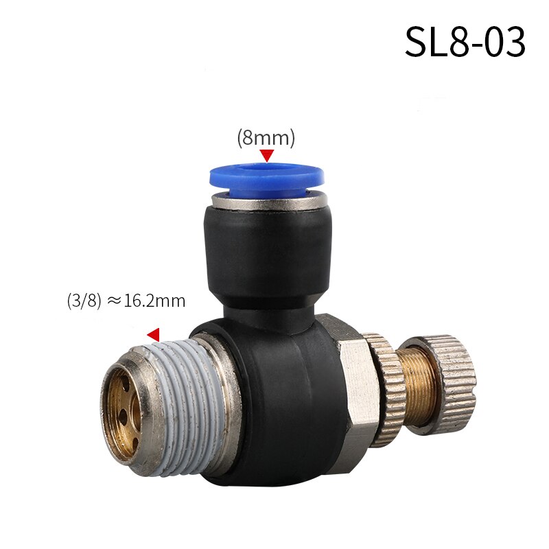 Pneumatic quick connect connector SL 4 6 8 10 12mm M5 "1/8" 1/4 "3/8" 1/2 air speed regulating valve Accelerator valve: SL8-03