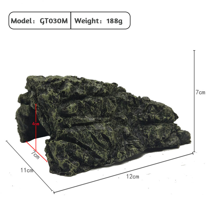 Cachette de poisson en résine, grotte d'aquarium, tortue de paysage, reptiles, se prélassent, décoration, ornement: 02