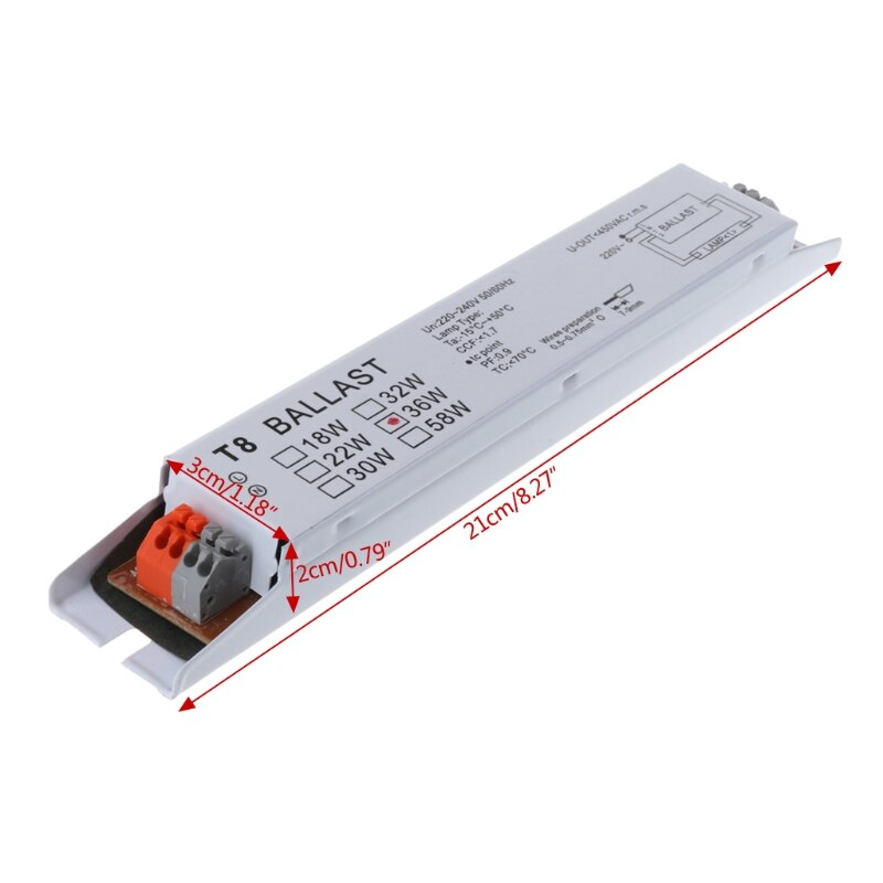 220-240v ac 36w tensão larga t8 balastros eletrônicos 1xcc da lâmpada fluorescente do reator