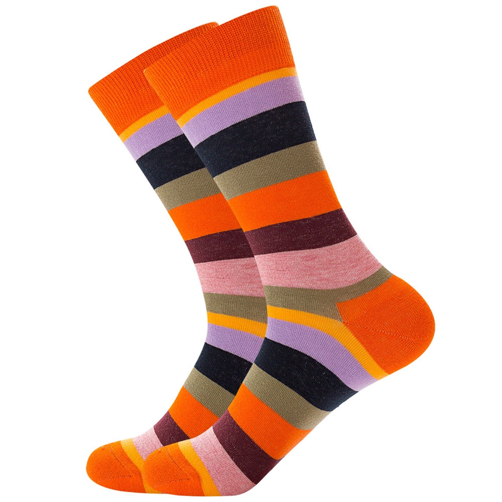 Stitching cotton knitted medium socks winter and autumn casual thick warm socks Soft and cute elastic socks: C