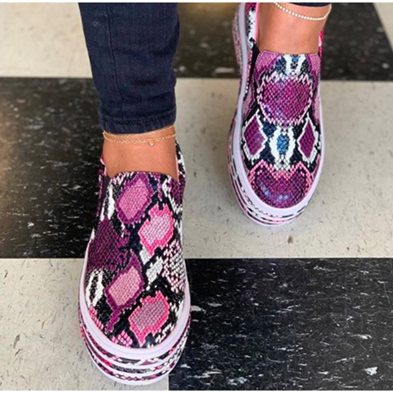 Neue Frau Flache Schlange Haut Turnschuhe Frauen Herbst Unterhose Auf Plattform sexy Damen Komfortable Plus Größe Weibliche lässig Schuhe