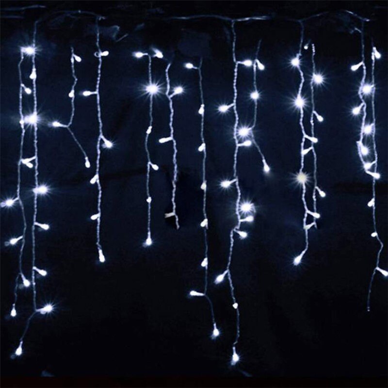 Outdoor Straße Girlande 5/8/12M Wasserdichte Connecter Eiszapfen Lichter Dekore für Hof Traufe Dach Korridor Veranda pavillon UK EU Stecker in: White / 4M 120LEDs