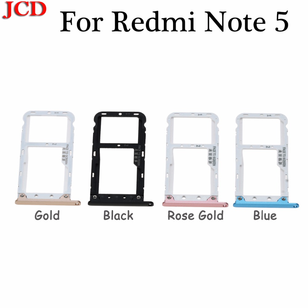 JCD SIM Card Tray Socket Slot Holder Adapters For Xiaomi for Redmi Note 5 Sim Cards Adapters Phone Replacement Spare Parts