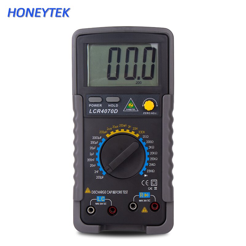 Honeytek digitaalinen monitoimi lcr mittari kapasitanssi induktanssi ohm yleismittari esr kondensaattori testeri induktanssi mittari lcr 4070d