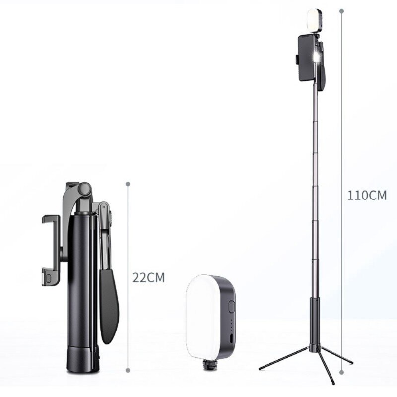Mobiltelefon anti-ryste stabilisator kamera stativ folde gimbal udendørs sports selfie stick beslag