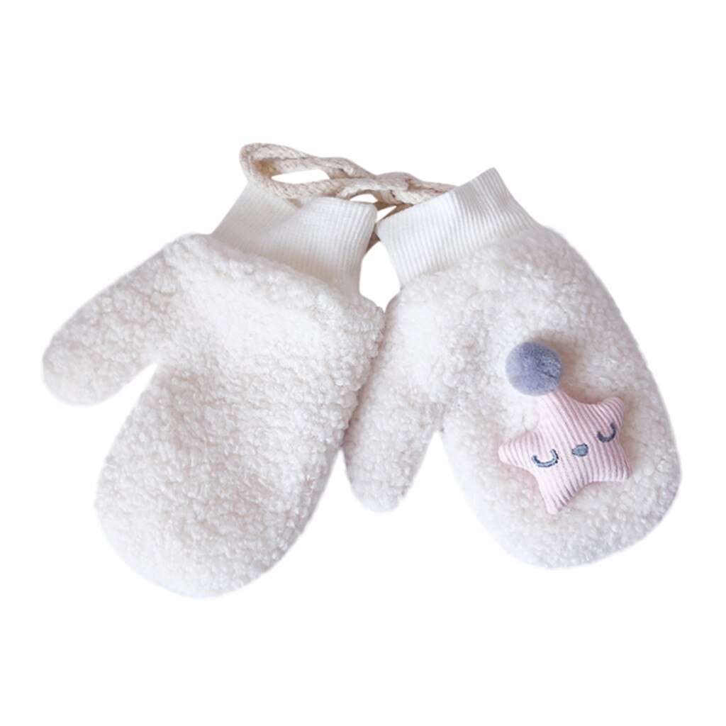 Baby Zeug Zubehör Kleinkind Baby Jungen Mädchen Karikatur Voll Finger Winter warm Verdicken Gestrickte Fäustlinge Handschuhe Перчатки