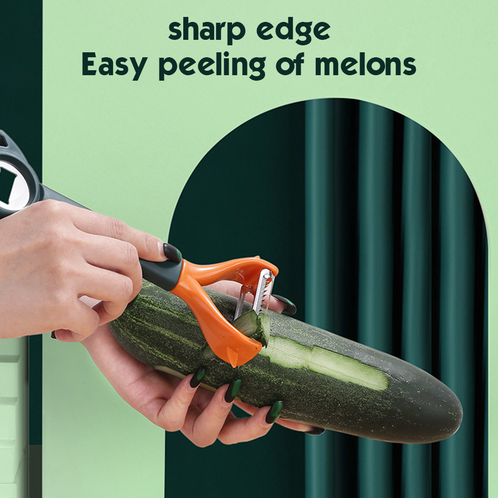 3 in 1 Fruit Vegetable Peeler Stainless Steel Multipurpose Bottle Opener Multifunctional Kitchen Tool PR