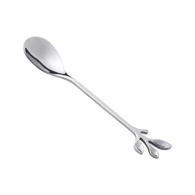 Küche Dessert Löffel Edelstahl Kaffee Milch Löffel mit Keramik Langen Griff Honig Löffel Gold-überzogene Dessert Mischen Löffel: Silver Spoon