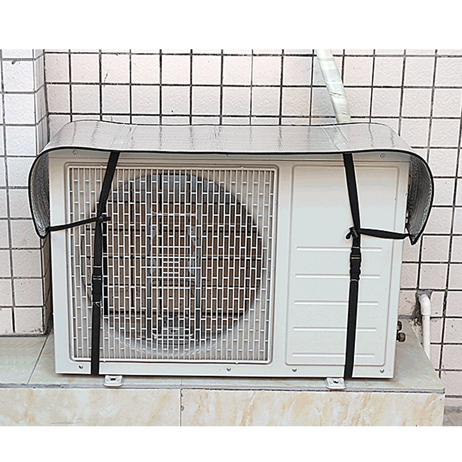Air Conditioner Top Cover Outdoor Air Conditioning Waterproof Sun Shade Protection Protector 125 x 35cm