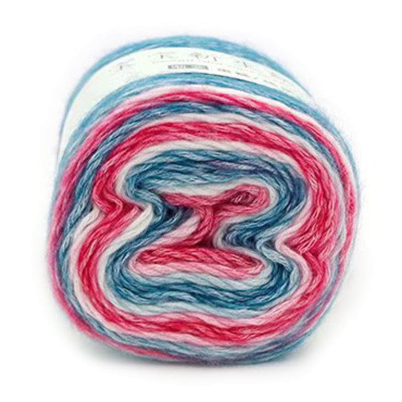 100G Regenboog Wollen Garen Diy Hand Geweven Taart Garen Muts Sjaal Trui Verven Garen: 7