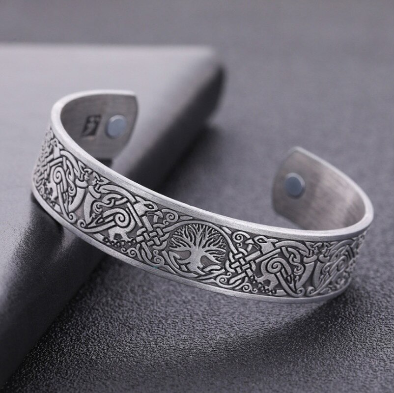 Glamour Romantic Viking Bracelet Endless Love Knot Tree of Life Bird Cuffs Men and Women Open Bracelet Jewelry