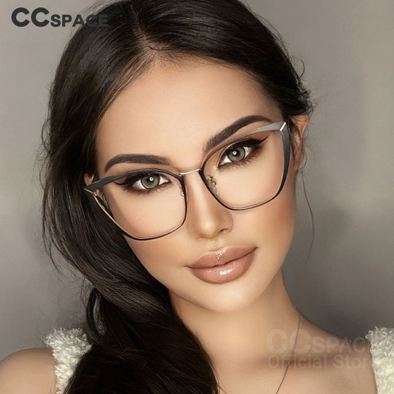 48104 Cat Eye Retro Ultralight Metalen Brilmonturen Mannen Vrouwen Optische Mode Computer Bril