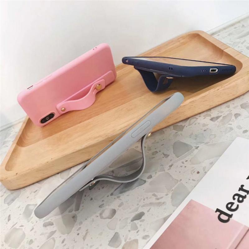 1PC Finger Ring Phone Holder Candy Plain Color Wrist Band Hand Band Finger Grip Push Pull Universal Mobile Phone Holder Stand