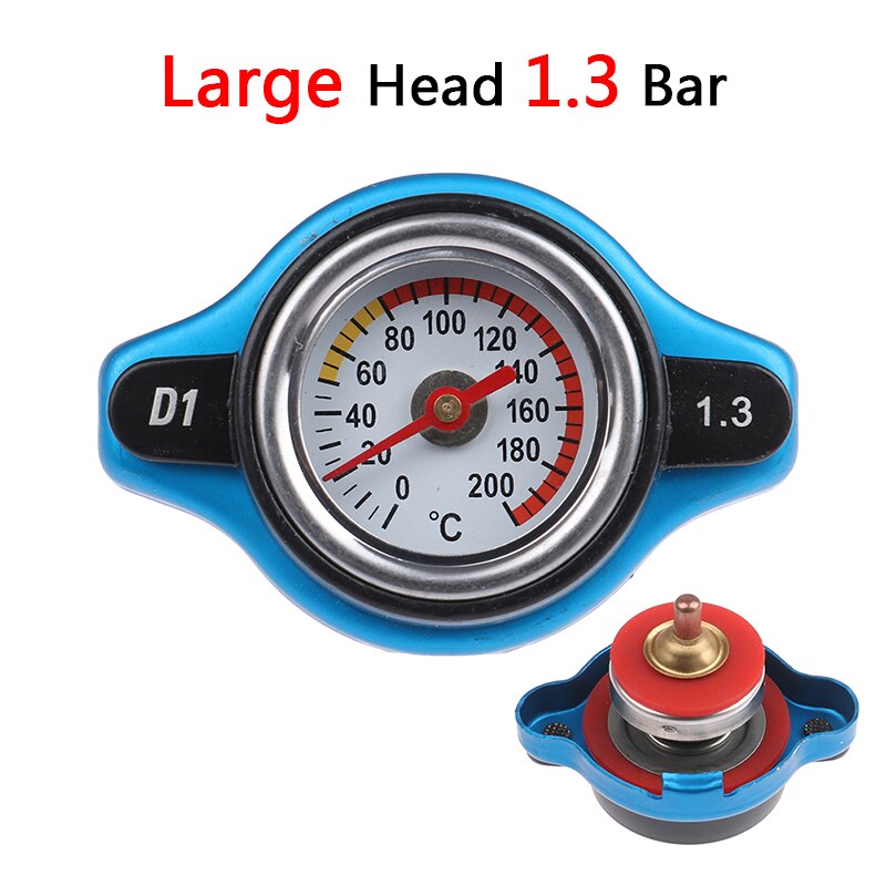 Tapa de radiador térmico D1 Spec para motocicleta y coche, cubierta de tanque, medidor de temperatura del agua con utilidad segura, 0,9 Bar/1,1 Bar/1,3 Bar, 1 unidad: Big Head 1.3