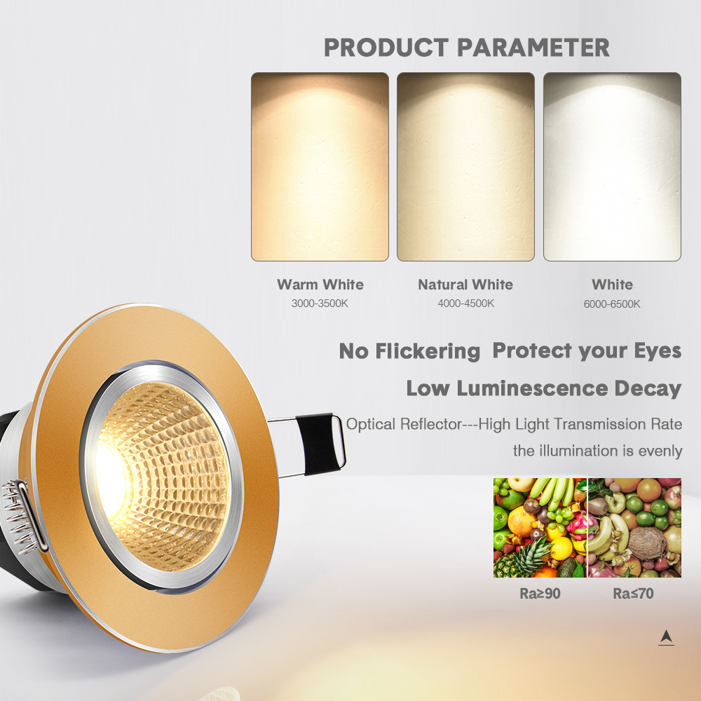Dimbare innfelte led-downlights 10w stk . 12w led-spotlights til dekorasjon innendørs taklamper  ac 110v stk. 220v for innendørs led-spotlights