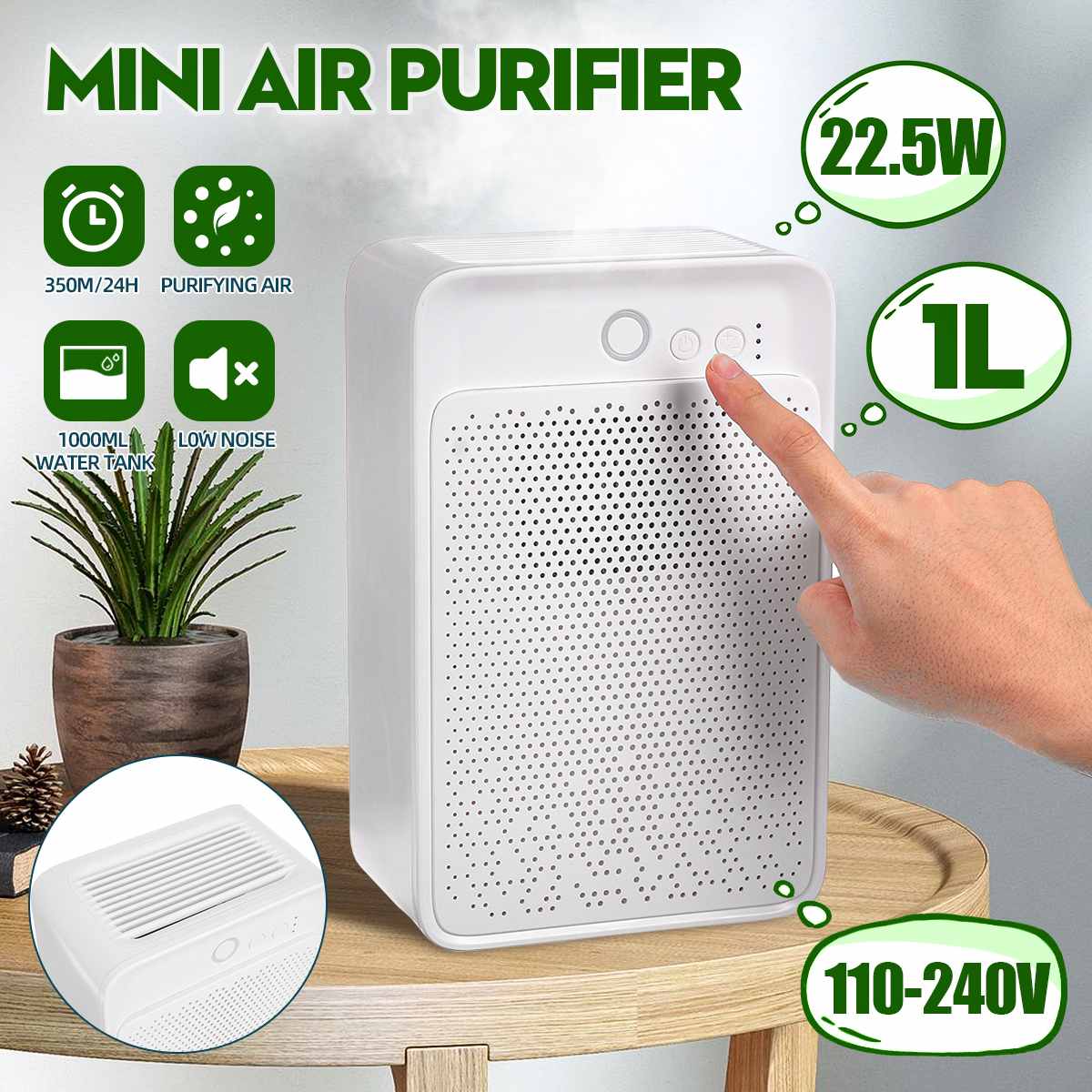 1000Ml osuszacz powietrza w domu półprzewodnikowy osuszacz pochłaniacz wilgoci samochód mini osuszacz powietrza elektryczna maszyna chłodząca ue/AU/UK wtyczka