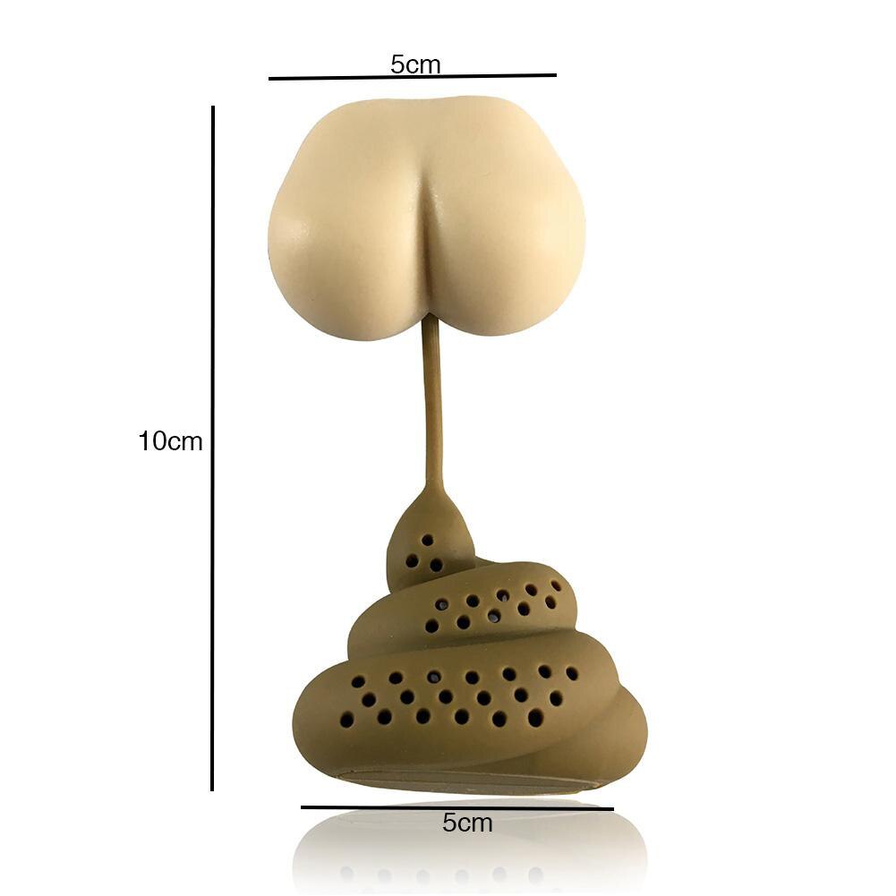 Poo turd form silikon te sil filter te infuser te filter diffusor spøk triks rekvisitter tepose tekanne kjøkken tilbehør