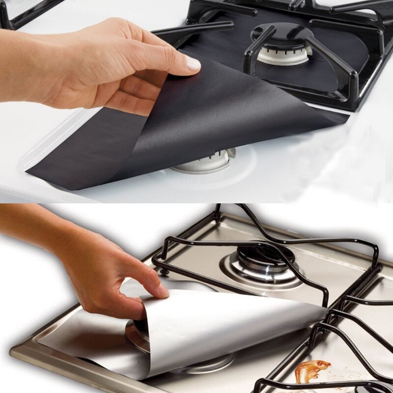 Folia ochronna na kuchenkę gazową 1pc wielokrotnego użytku palnik gazowy pokrywa mata wykładzinowa ochrona przeciwpożarowa akcesoria kuchenne gadżety F