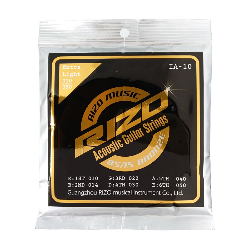 RIZO Acoustic Guitar Strings A Set 1st-6th Guitarra Strings 85/15 Bronze Korea-Made Hexangular Steel Core