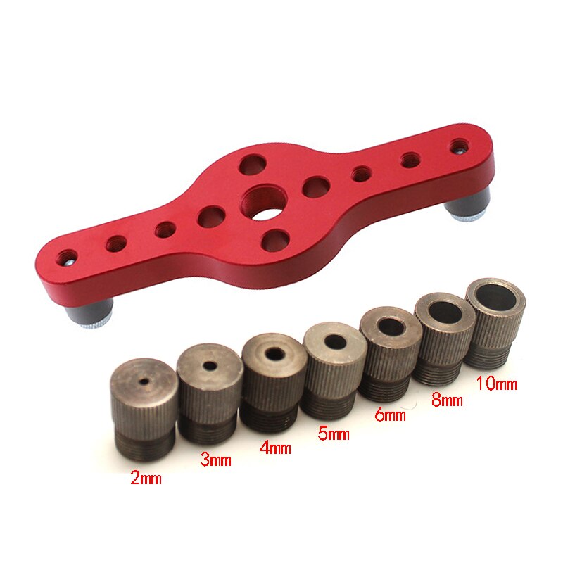 2-10mm -legering vertikal lomme hull jigg trebearbeiding boring locator tre dowelling selvsentrerende boreguide sett hullstanser: En