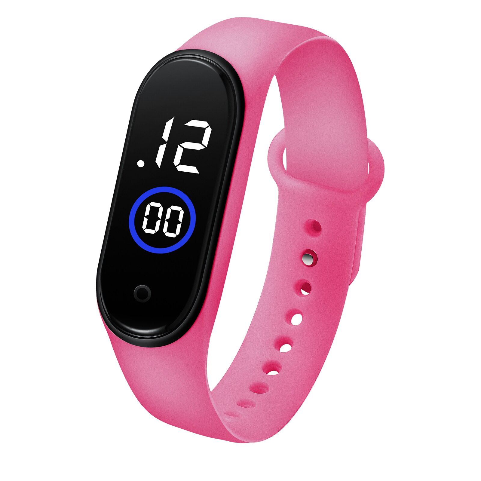 Herenhorloge led digitaal waterdicht horloge herenhorloge elektronisch polshorloge horloges voor mannen siliconen relogios masculinos часы: M4- roze