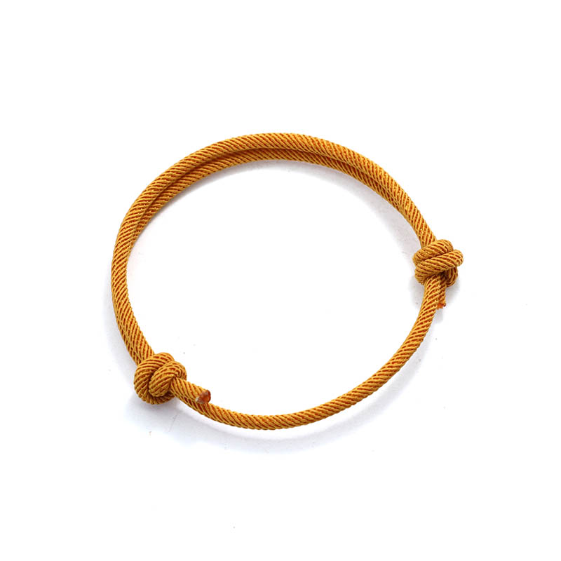 Nueva pulsera de cuerda ajustable hecha a mano para hombre, pulsera de relación de cuerda fina de 4mm, para él, Brazalete de hilo de la suerte, Pulseira: Color amarillo dorado claro