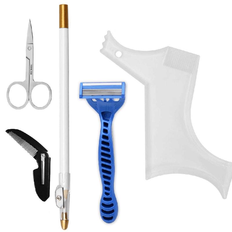 Multifunction Men Beard Shaping Styling Template Comb Black Transparent Men's Beards Combs Beauty Tool For Hair Beard: 06