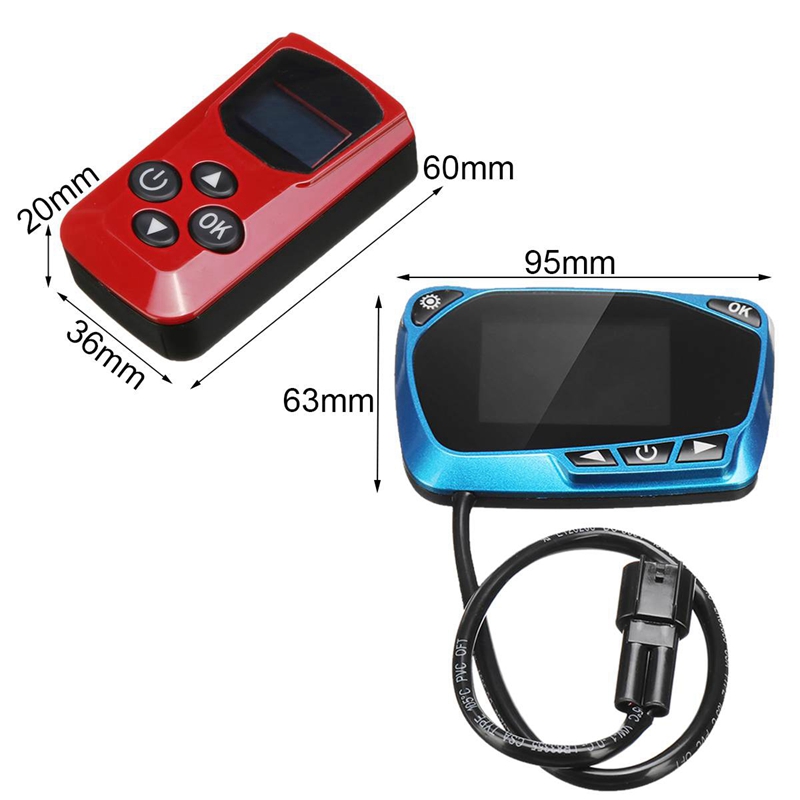 Monitor LCD azul de 12V/24V, interruptor de calentador de estacionamiento, dispositivo de calefacción Universal, controlador, piezas de reemplazo de Control remoto