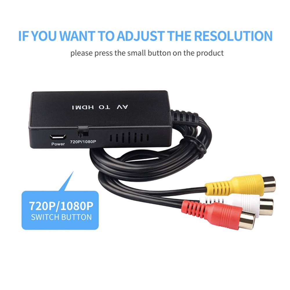 AV to HDMI Converter RCA to HDMI Audio Vdieo Converter Adapter Support 1080P/ 720P NTSC/PAL Compatible with PS1 PS2 PS3 HD TV