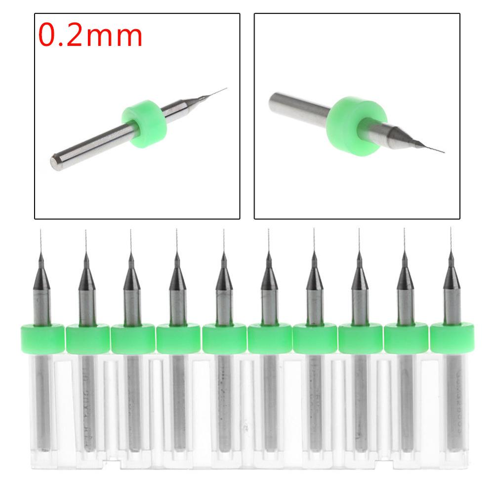 Brocas de carburo de tungsteno, puntas de 1/8-0,2mm, 10 unidades, 0,9&quot;: 1