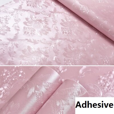 60Cm X 5M Vinyl Zelfklevende Behang Home Decor Bloemen Wandbekleding Voor Woonkamer Slaapkamer Achtergrond Waterdichte Muur stickers: Pink