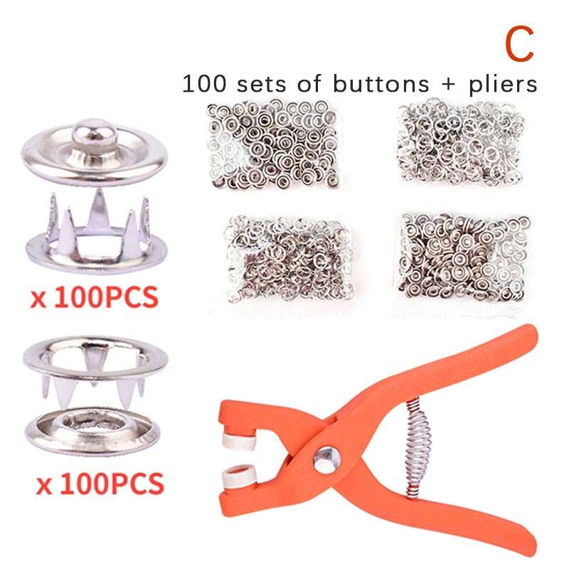 Snaps Knoppen Tangen Set Snap Fasteners Kit Tool Naaien Knoppen Drukknopen Snap Voor Installeren Kleding Tassen: Koper