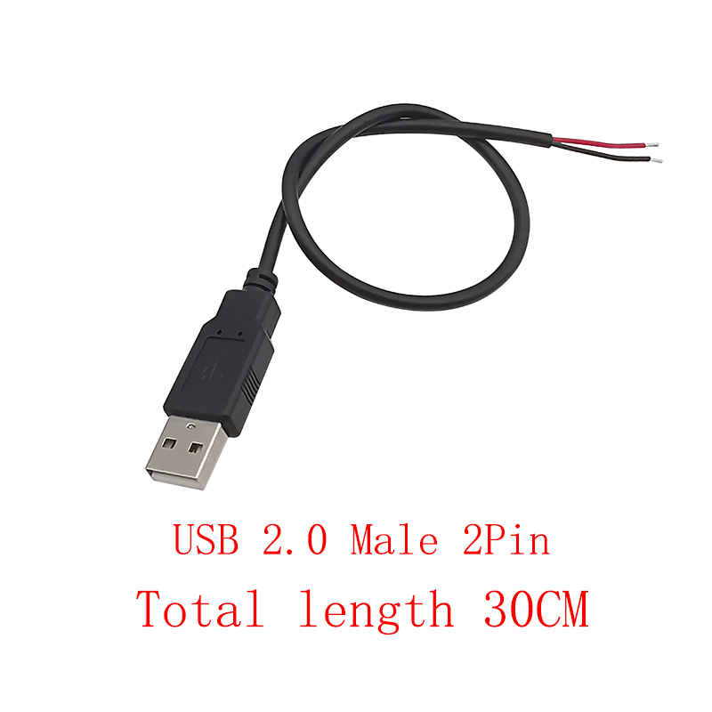 USB-voedingskabel Micro USB / USB 2.0 Type A / Type C 2/4 Pin Stekker Vrouwelijke Jack Draadconnector Data-oplaadsnoeren 30CM: green / Onder 5 Stks