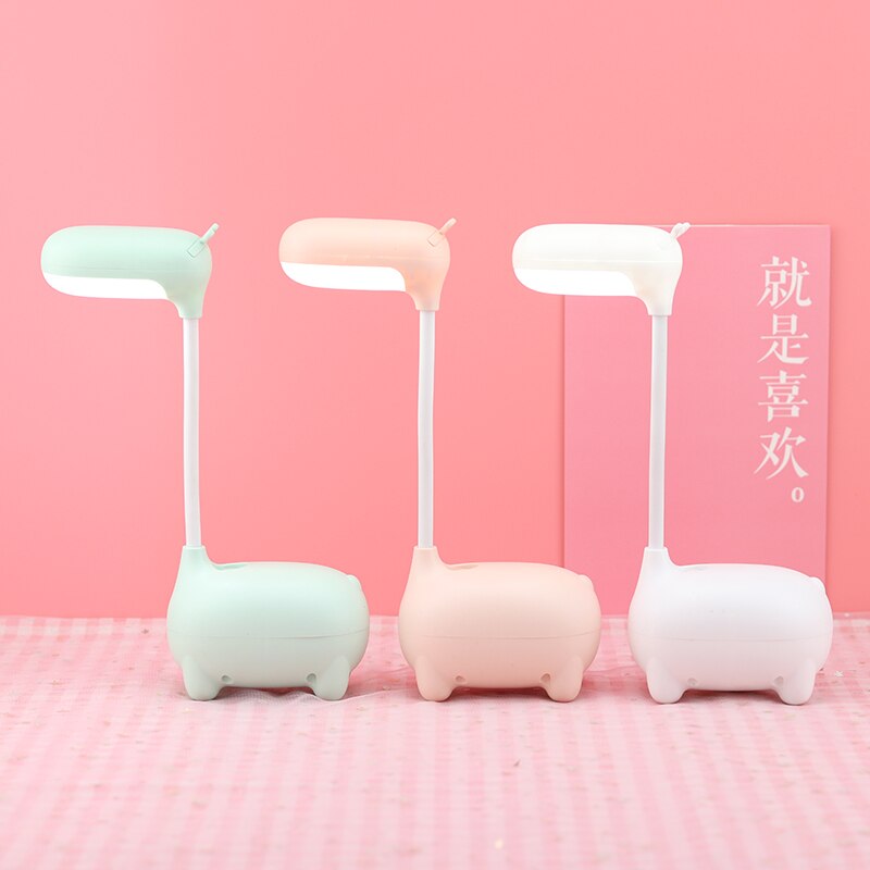 Deer Table Lamp Modern LED Desk Lamp USB Rechargeable Night Light Gooseneck Iluminaria College Dorm Bedroom Reading Study Office