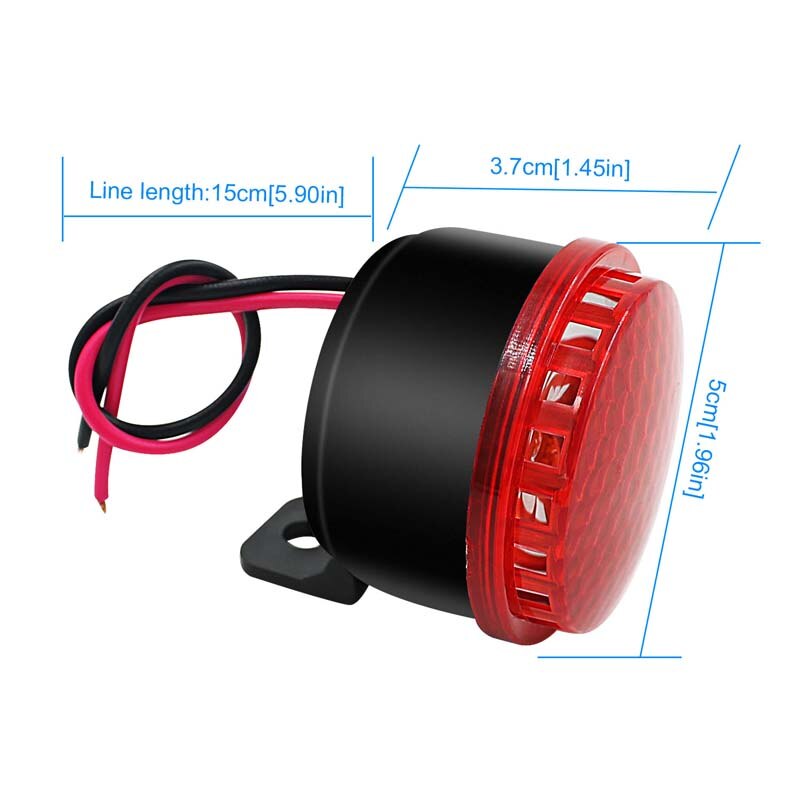 Universal 12V Motorcycle Car Loud Brake Siren Horn Auto Vehicle Emergency Alarm Loudspeaker with 6 Tones LED Flash