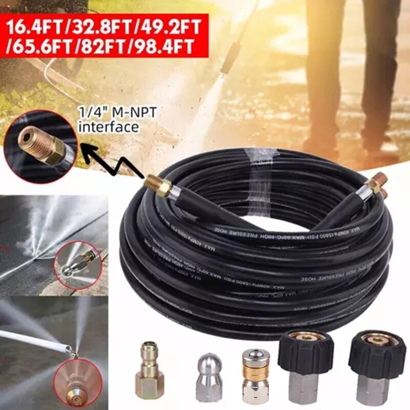 High Pressure Washer Stainless Steel Accessories G1 / 8 " G1 / 4 " G 3 / 8" Drain Sewer Cleaning Jetter Rotary Nozzle