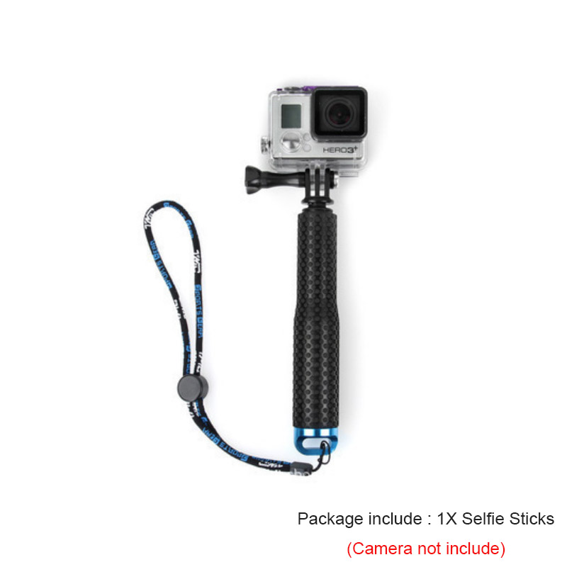 Palo extensible para Go Pro, palo Selfie portátil para GoPro HERO 5, 4, 6, 7, 3 + 3, 2, 1, SJ4000, Xiaomi Yi: Blue