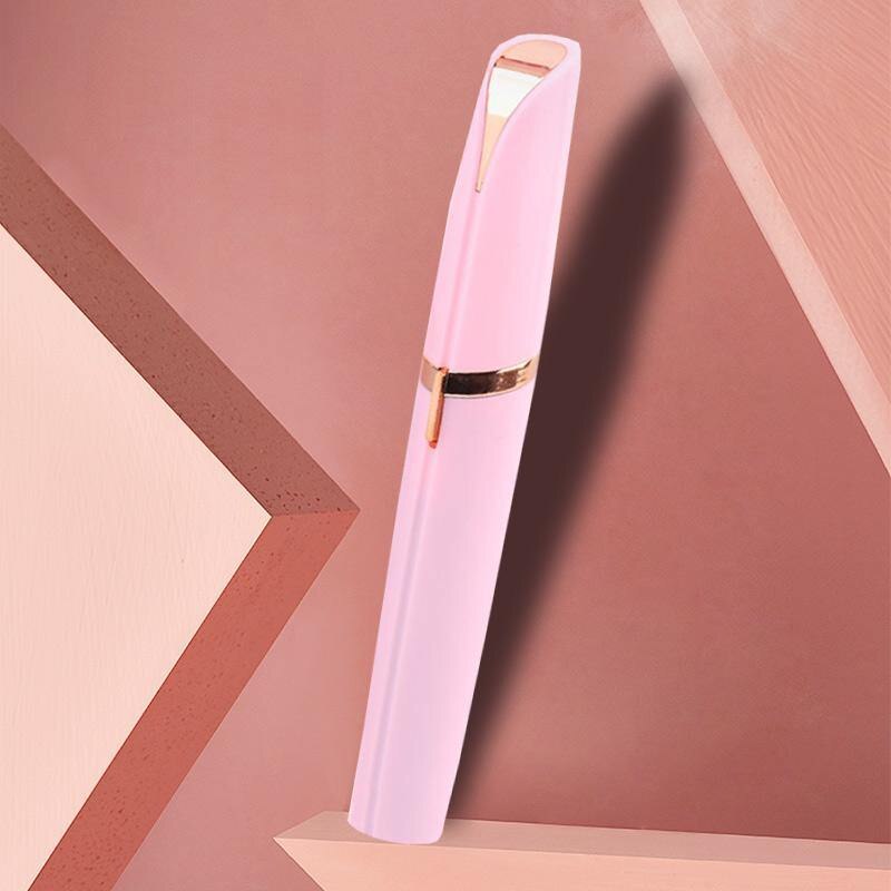 1pc Mini Electric Eyebrow Trimmer Painless Eye Brow Epilator Shaver Razors Portable Facial Hair Remover For Women: pink