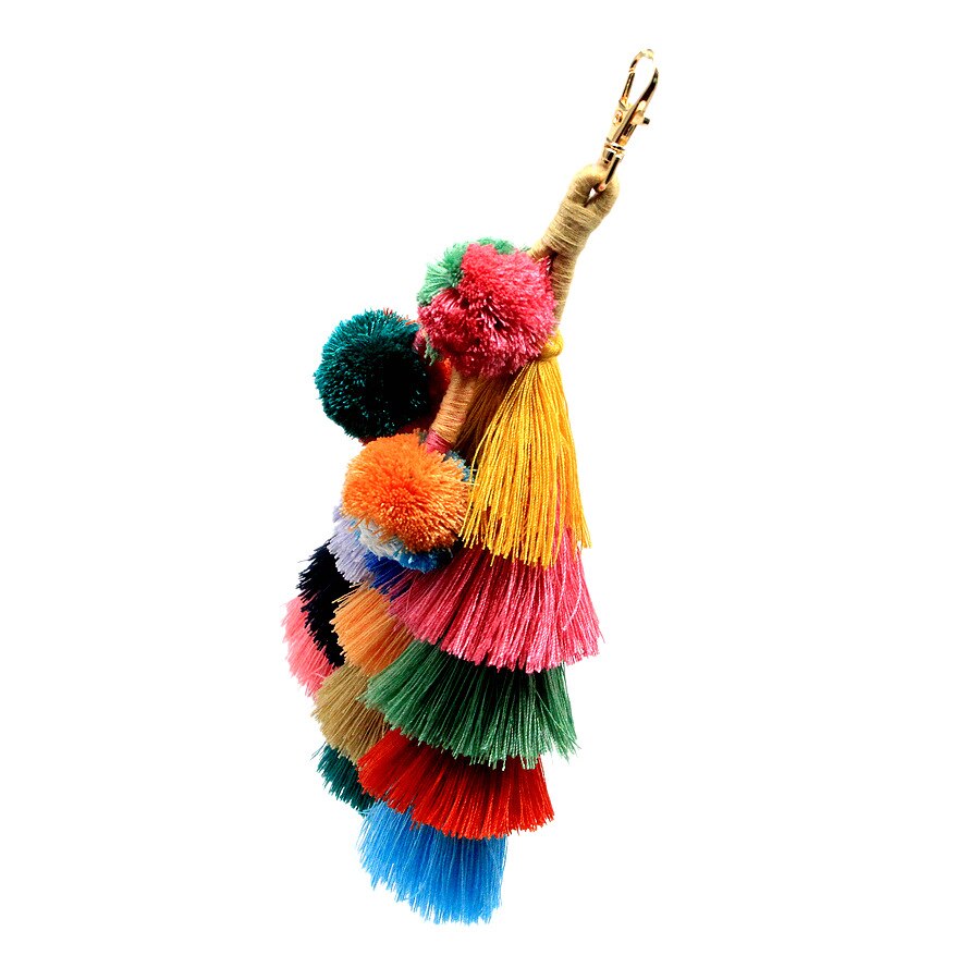 tassel pendant Bohemian handmade fur ball accessories female bag tassel keychain pendant