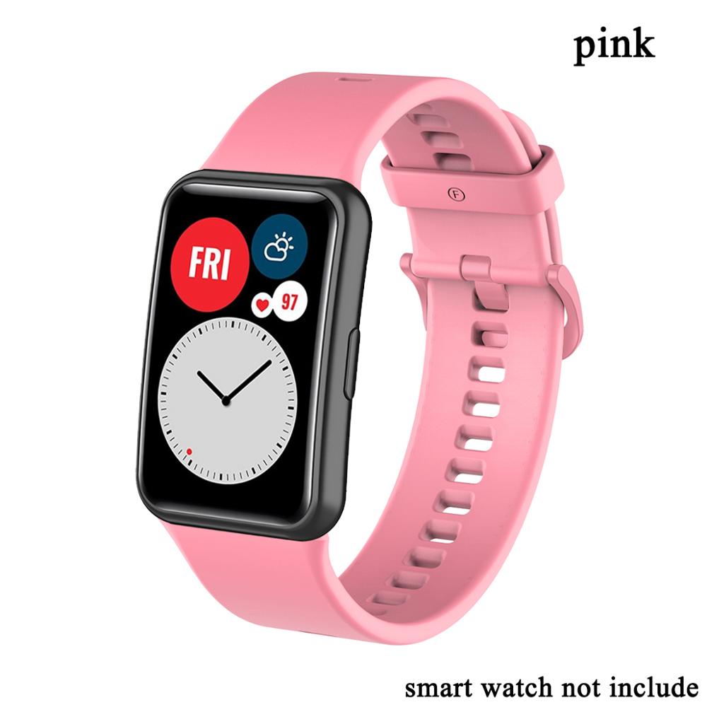 Pulseira de substituição para huawei relógio ajuste banda para huawei ajuste pulseira silicone TIA-B09 acessórios relógio inteligente cinto loop: pink