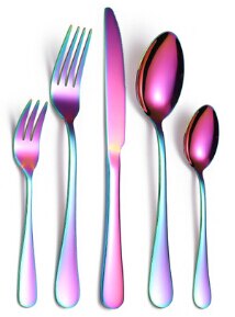 Restaurant rustfrit stål 5 stk/sæt bestik kniv ske gaffel bestik bordservice metal spisestel hosting serveringssæt: 4