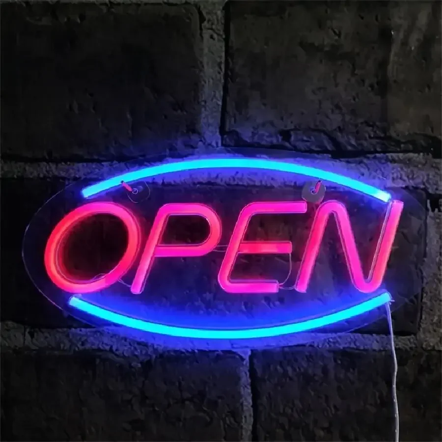 LED Open Sign,Bright Neon Open Sign, Powered by USB, RGB Open Signs for Business Bar Restaurant Hotel Storefront Window: WHITE