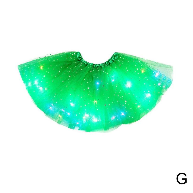 Kerst kinder lichtgevende tutu rok met rok licht buste led tutu rok lichtgevende mesh  h6 a 6: G