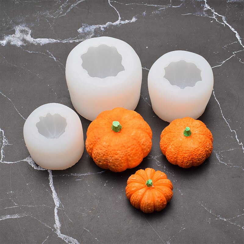 3D mini forma di zucca stampo in silicone fai da te sapone fatto a mano candela aromaterapia stampo in gesso stampi in resina decorazione per feste di Halloween